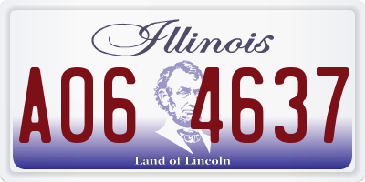 IL license plate A064637