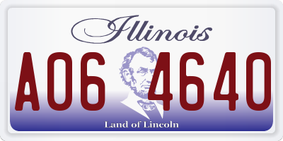 IL license plate A064640