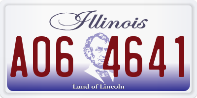 IL license plate A064641