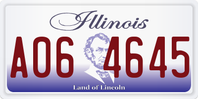 IL license plate A064645