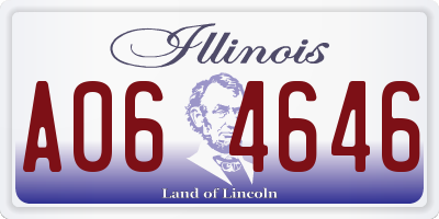 IL license plate A064646