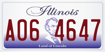 IL license plate A064647