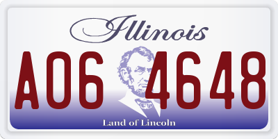 IL license plate A064648
