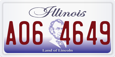 IL license plate A064649