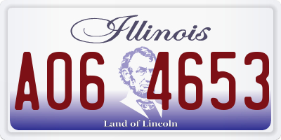 IL license plate A064653
