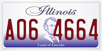 IL license plate A064664