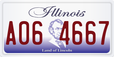 IL license plate A064667