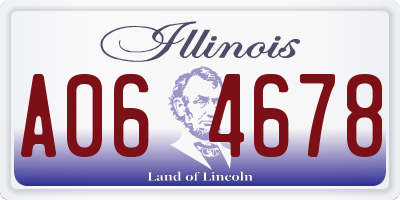 IL license plate A064678