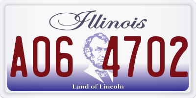 IL license plate A064702