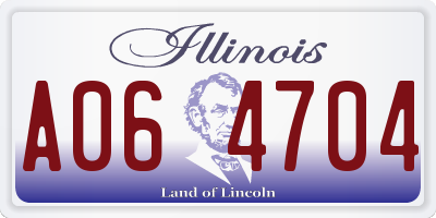 IL license plate A064704