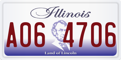 IL license plate A064706