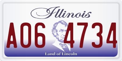 IL license plate A064734