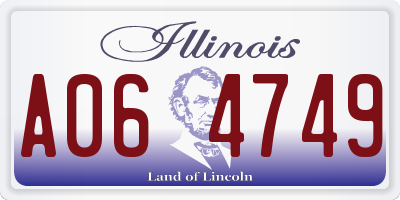 IL license plate A064749