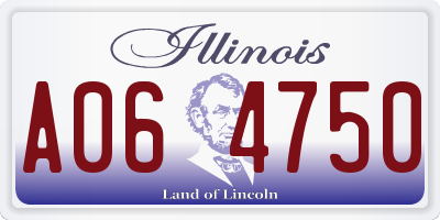 IL license plate A064750
