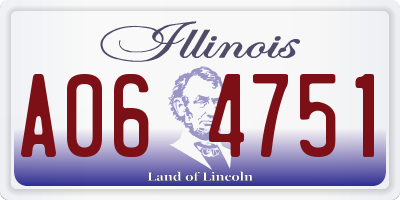 IL license plate A064751