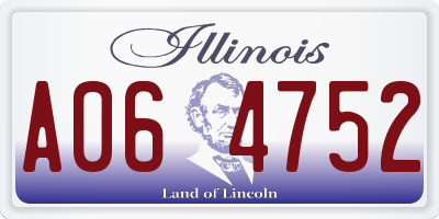 IL license plate A064752