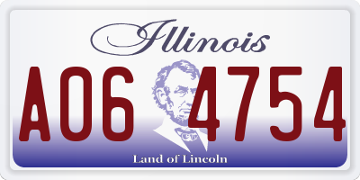 IL license plate A064754