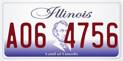 IL license plate A064756