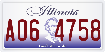 IL license plate A064758