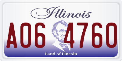 IL license plate A064760