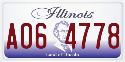 IL license plate A064778