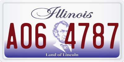 IL license plate A064787
