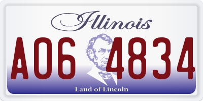 IL license plate A064834