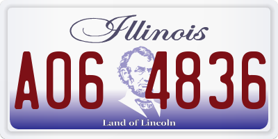 IL license plate A064836