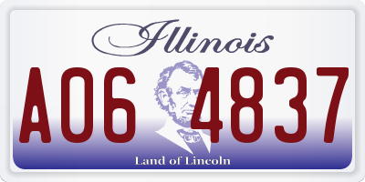 IL license plate A064837