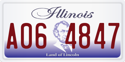 IL license plate A064847