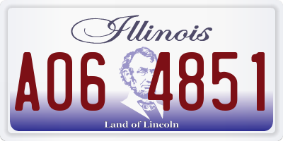 IL license plate A064851