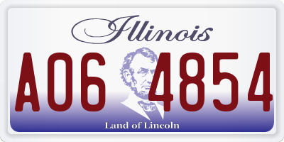 IL license plate A064854
