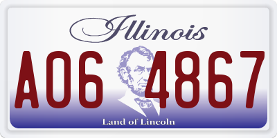 IL license plate A064867