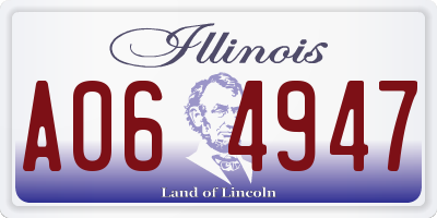 IL license plate A064947