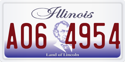 IL license plate A064954