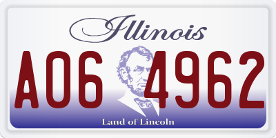 IL license plate A064962