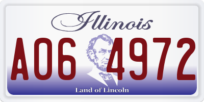 IL license plate A064972