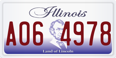 IL license plate A064978