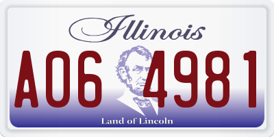 IL license plate A064981