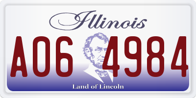 IL license plate A064984