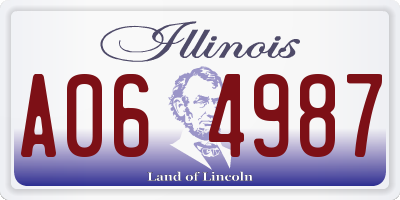 IL license plate A064987
