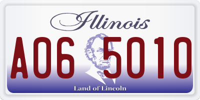 IL license plate A065010