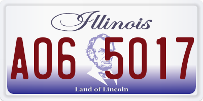 IL license plate A065017