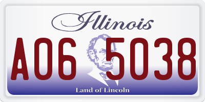 IL license plate A065038