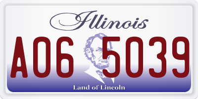 IL license plate A065039