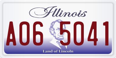 IL license plate A065041
