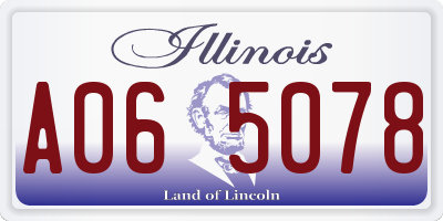 IL license plate A065078