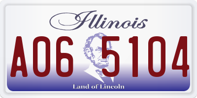 IL license plate A065104