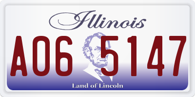 IL license plate A065147