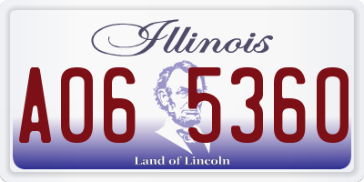 IL license plate A065360